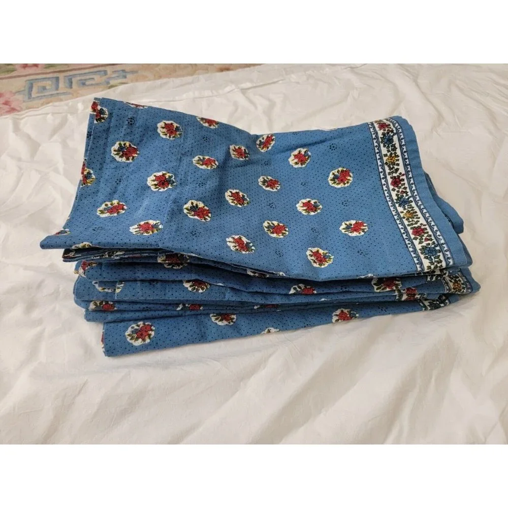 CHOOSE QUANITY Country French Pleated Valance Blue Red Floral Clean 71 x 14.5‎
